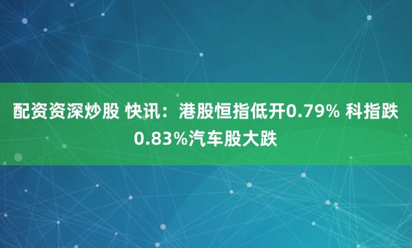 配资资深炒股 快讯：港股恒指低开0.79% 科指跌0.83%汽车股大跌